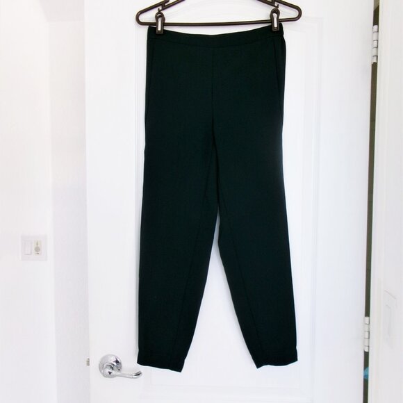 New Chico's 00R = Size 2 Relaxed Pull On Ankle Pants Navy Blue Pockets Stretch - Picture 6 of 15